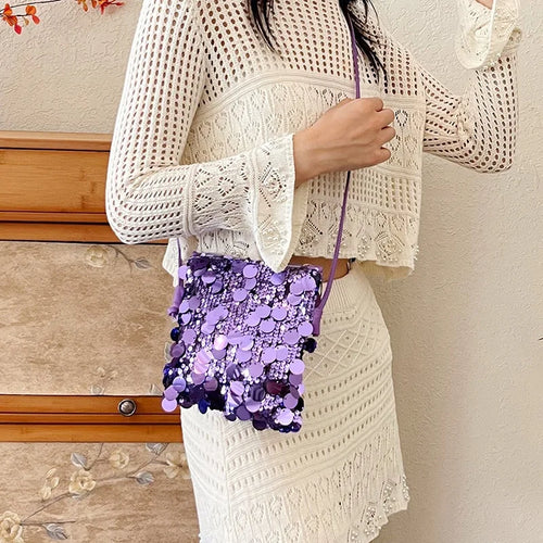 Sequin Crossbody Bag – Women's Sparkly Mini Evening Shoulder Purse