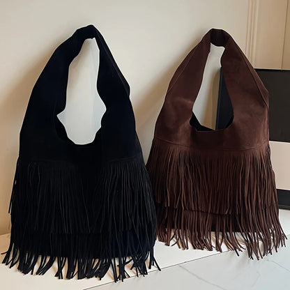 Fringe Tassel Tote Bag – Women's Boho Shoulder Handbag