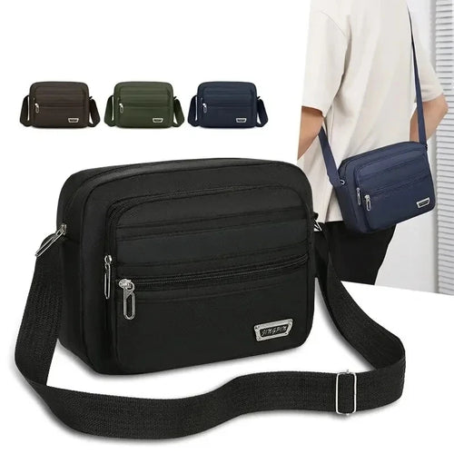Men's Waterproof Crossbody Bag – Multi-Pocket Shoulder Bag