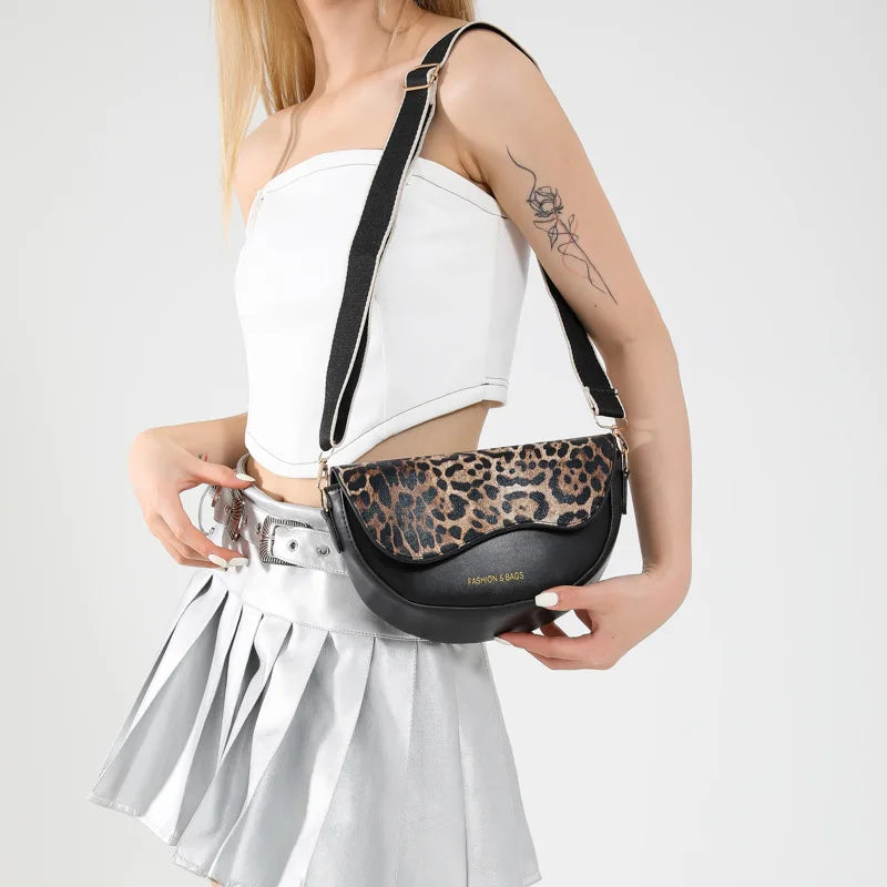 Faux Leather Saddle Bag – Retro Crossbody Shoulder Bag