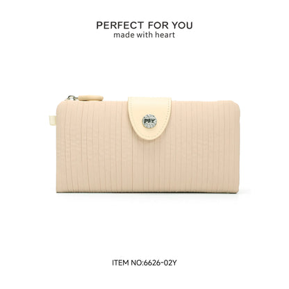 Pu Leather Women S Long-Style Wallet Creases Large Capacity