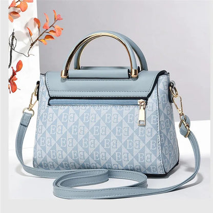Ladies Handbag Trend Embossing Solid Color Pu Leather Tote Bag Versatile Casual Single Shoulder