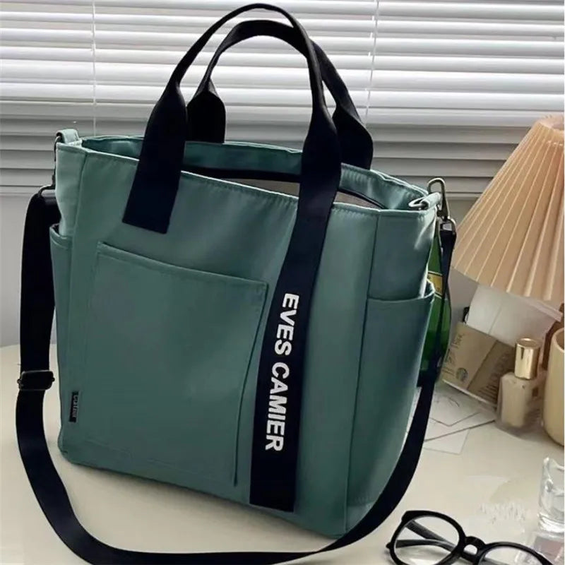 Canvas Tote Bag with Shoulder Strap – Women's Messenger Handbag