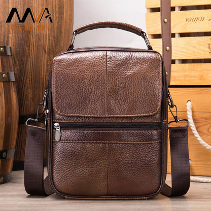 Leather Vertical Cross-Body Shoulder Bag Leisure Business Cowhide Large Capacity Waterproof Satchel