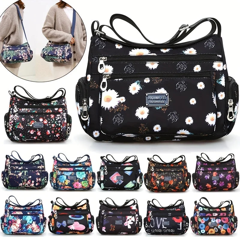 Crossbody Bag for Women – Lightweight Nylon Shoulder Purse with Multi-Pocket Design