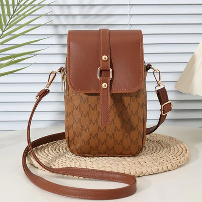 Monogram Mini Crossbody Bag – Flap Purse with Gold Hardware