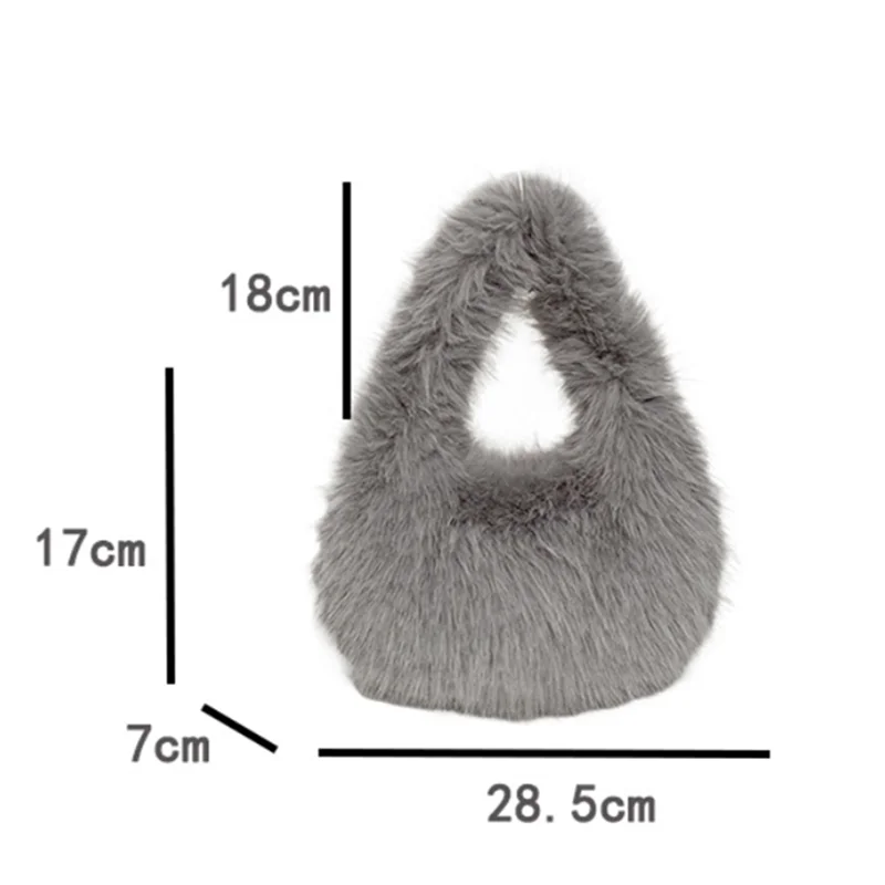 Fluffy Plush Tote Bag – Women's Fuzzy Shoulder & Underarm Handbag