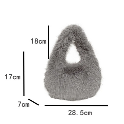 Fluffy Plush Tote Bag – Women's Fuzzy Shoulder & Underarm Handbag