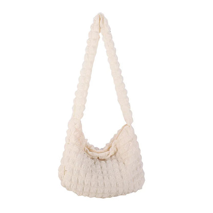 Bubble Cloud Shoulder Bag – Women's Pleated Tote Handbag