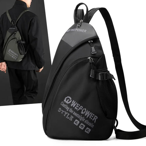 Outdoor Commuting Travel Multi-Function One Shoulder Sling Men Large Capacity Waterproof Chest Bag
