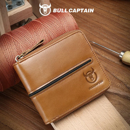 Genuine Leather Men S Horizontal Multi-Slot Business Card Holder