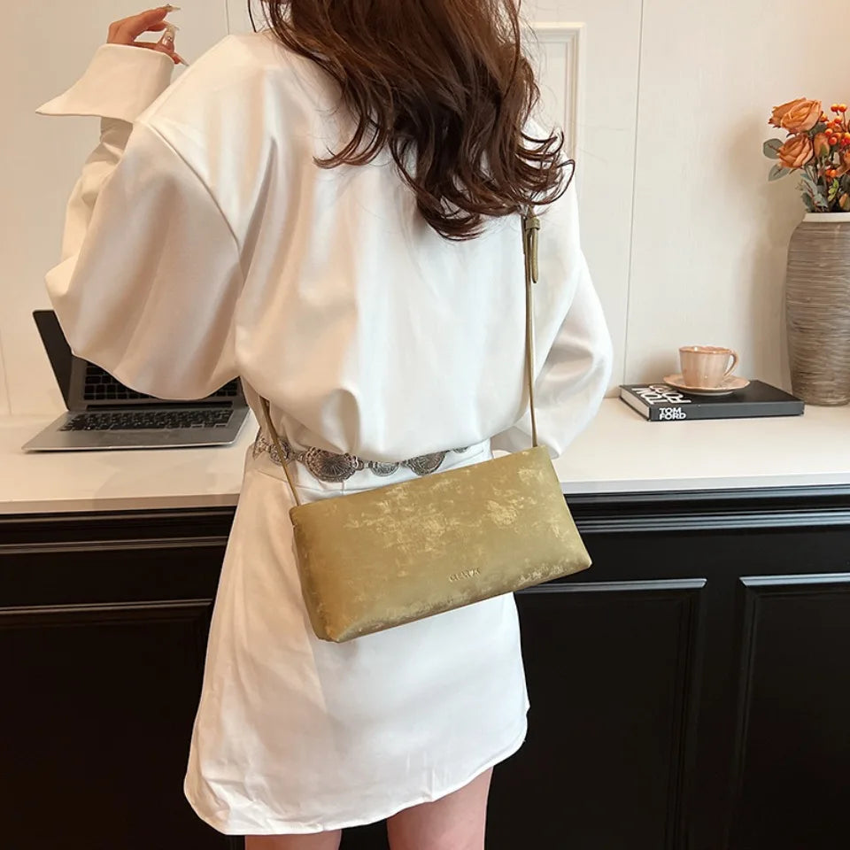 Square Underarm Shoulder Bag for Women – Trendy PU Leather Crossbody