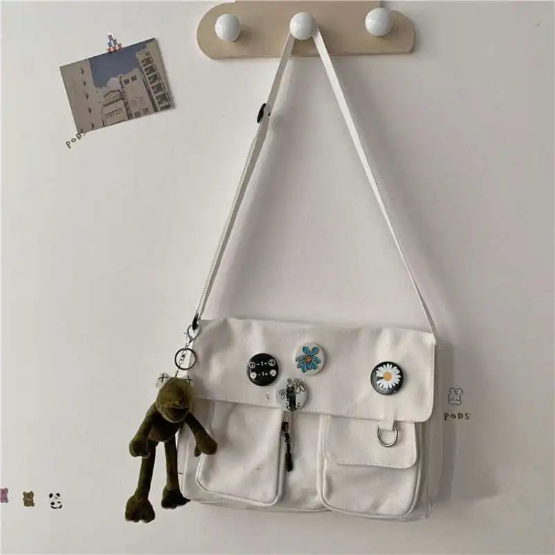 Canvas Crossbody Messenger Bag – Casual Shoulder Bag for Girls