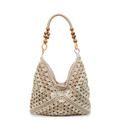 Hollow Out Straw Woven Tote Bag Beach Handbag Bohemian Large Capacity Bucket Shoulder Bags Holiday