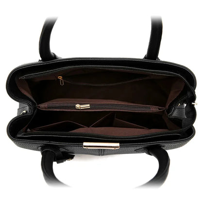 Large Capacity PU Leather Tote Handbag with Crossbody Strap