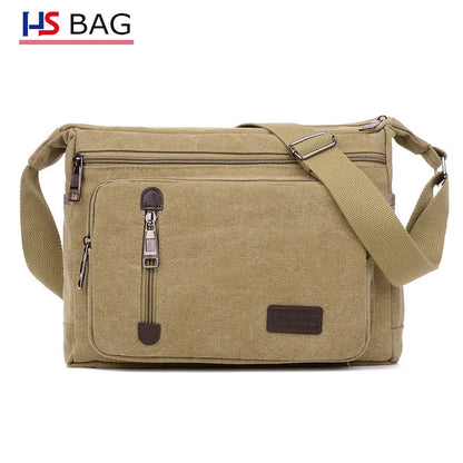 Men S Canvas Shoulder Leisure Travel Crossbody Large Capacity Bag Women