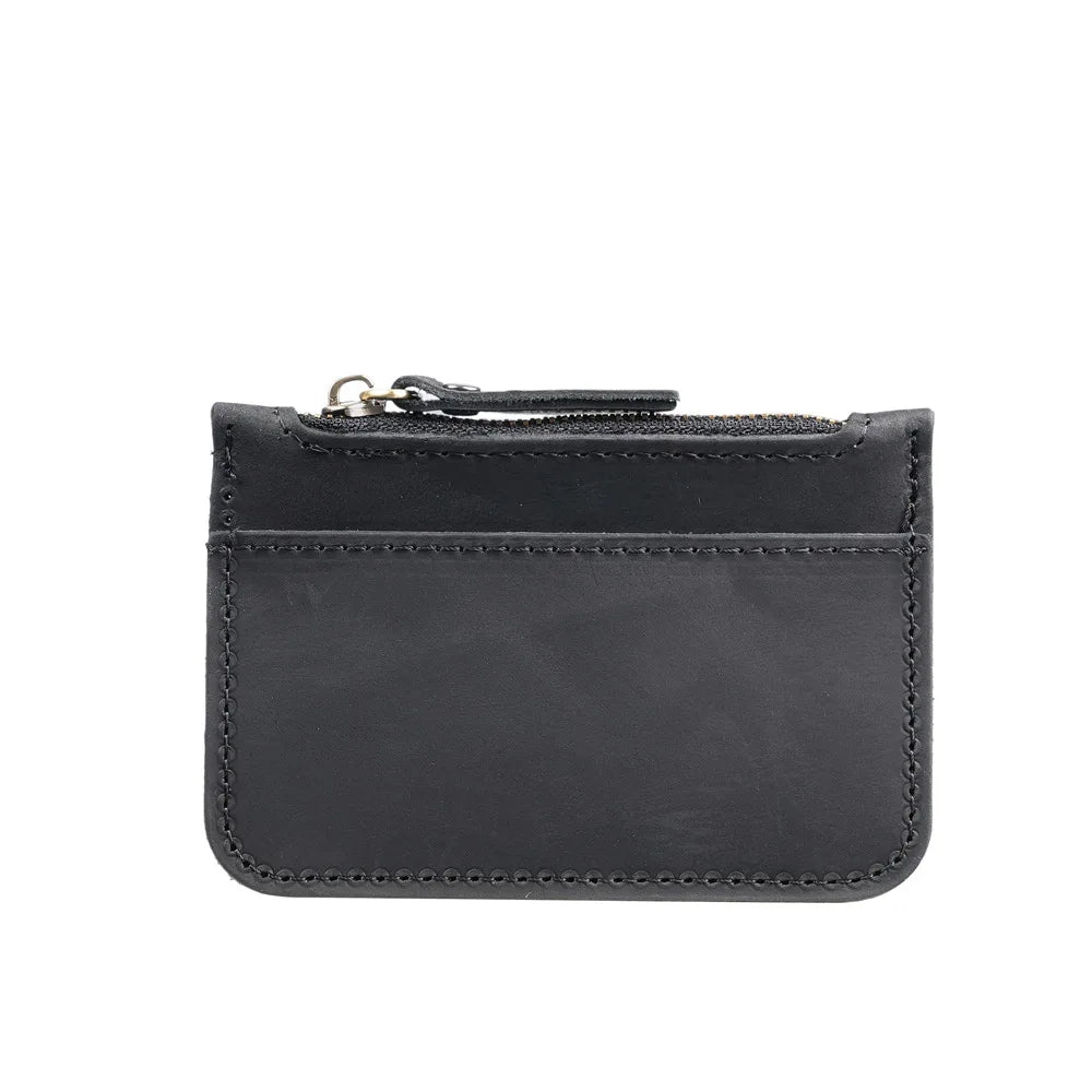 Light Thin Card Case Leather Coin Purse Short Portable Coin Cash Bag