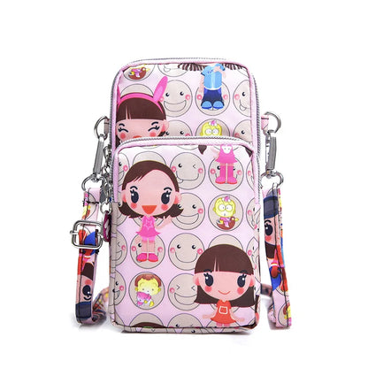 Nylon Shoulder Crossbody Phone Bag Women Sports Running Multi Layer Zipper Pouch Armband Bag