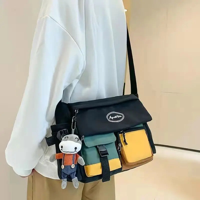 Nylon Crossbody Bags Women Men Canvas Handbags Shoulder Bag Students School Book Messenger Mutiple