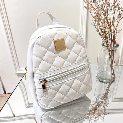 Mini PU Leather Quilted Backpack Women's Crossbody Bag