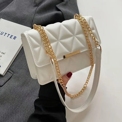 Quilted Chain Shoulder Bag – Chic Small Square Crossbody Purse