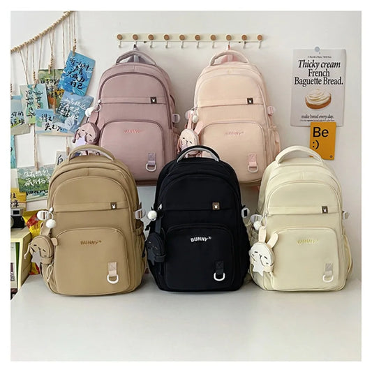 Cute Pendant Travel Bag Nylon Fabric Lightweight Simple Student Schoolbag