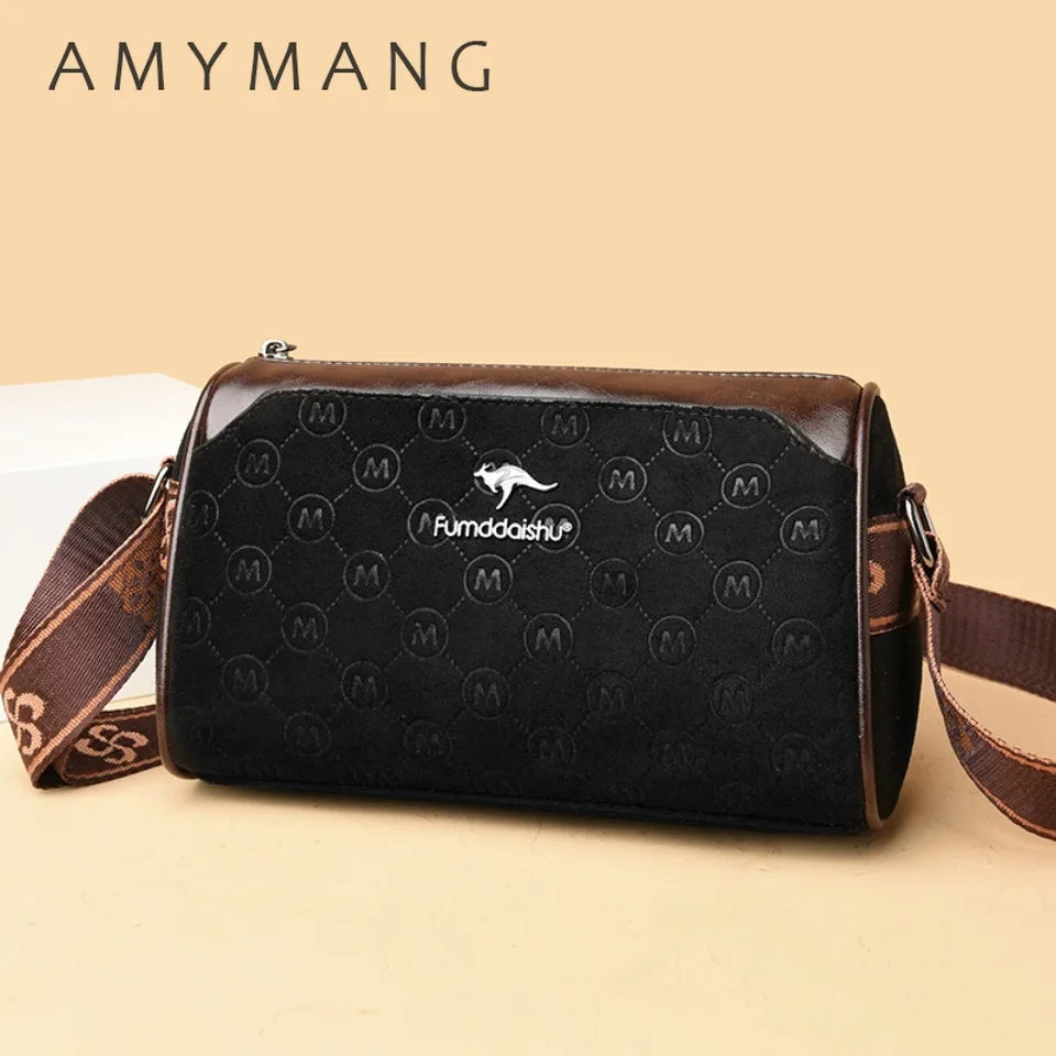 Luxury Monogram Crossbody Bag for Women – PU Leather Shoulder Messenger Bag