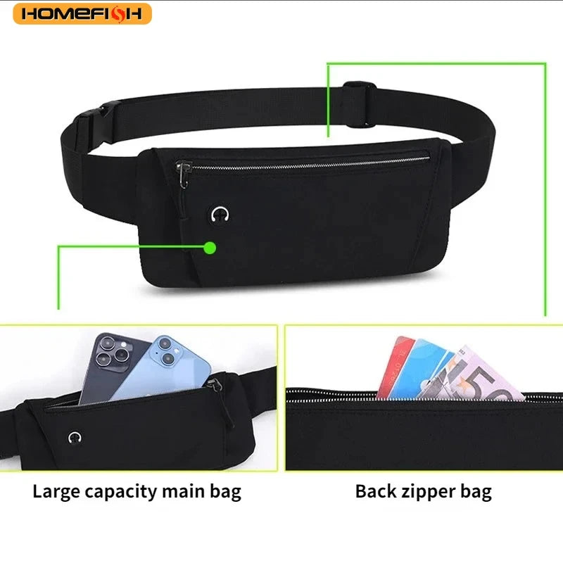 Homefish Running Waist Bag Sports Belt Pouch Mobile Phone Men Women Pack Lightweight Gym