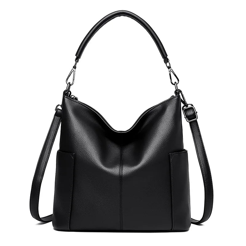 Large-Capacity Bucket Bag Women Soft Leather Hand-Held Large Bag Single-Shoulder Crossbody Bag