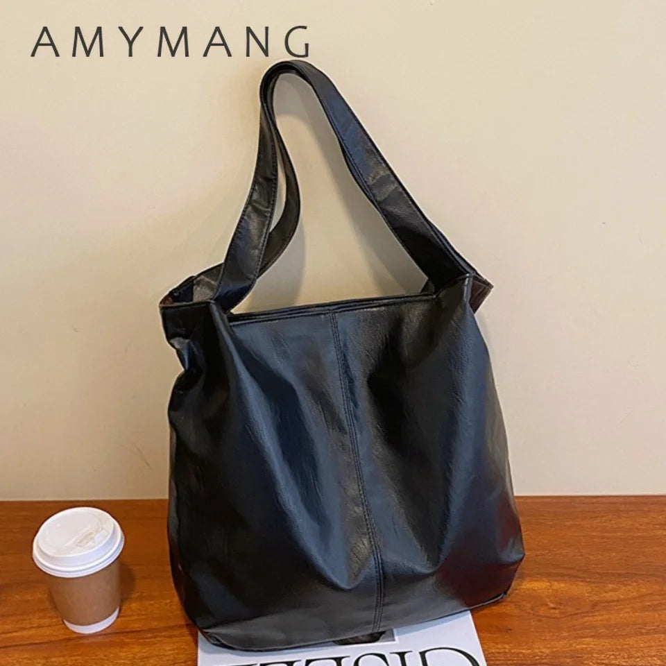 Large Capacity PU Leather Hobo Shoulder Bag for Women