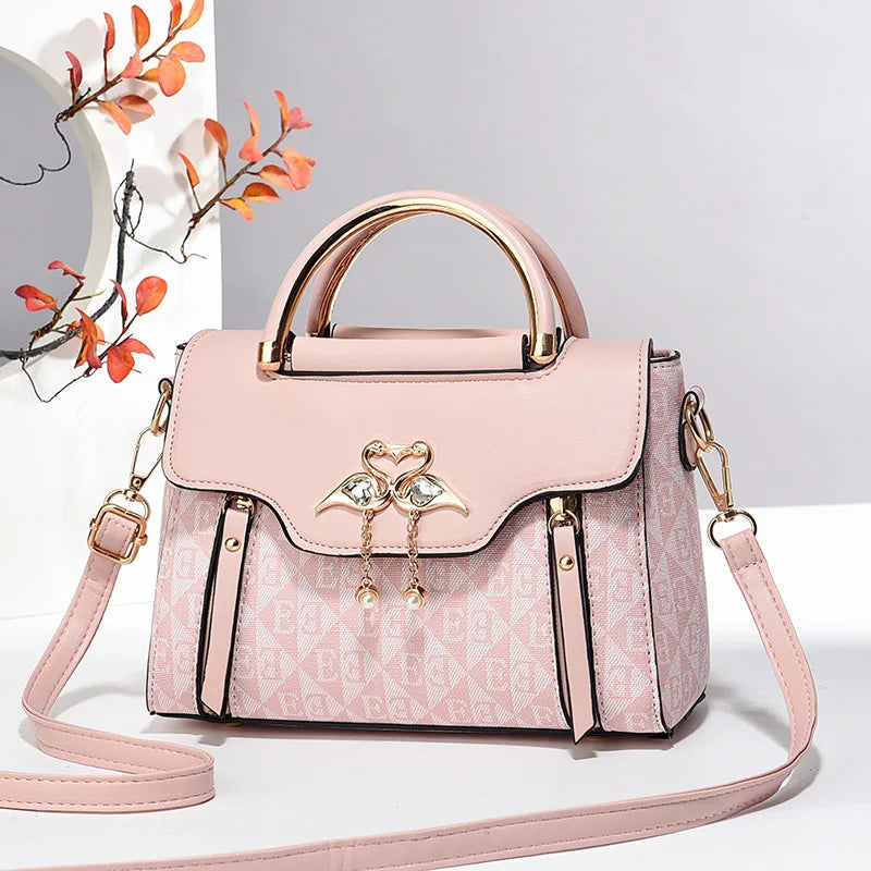 Ladies Handbag Trend Embossing Solid Color Pu Leather Tote Bag Versatile Casual Single Shoulder