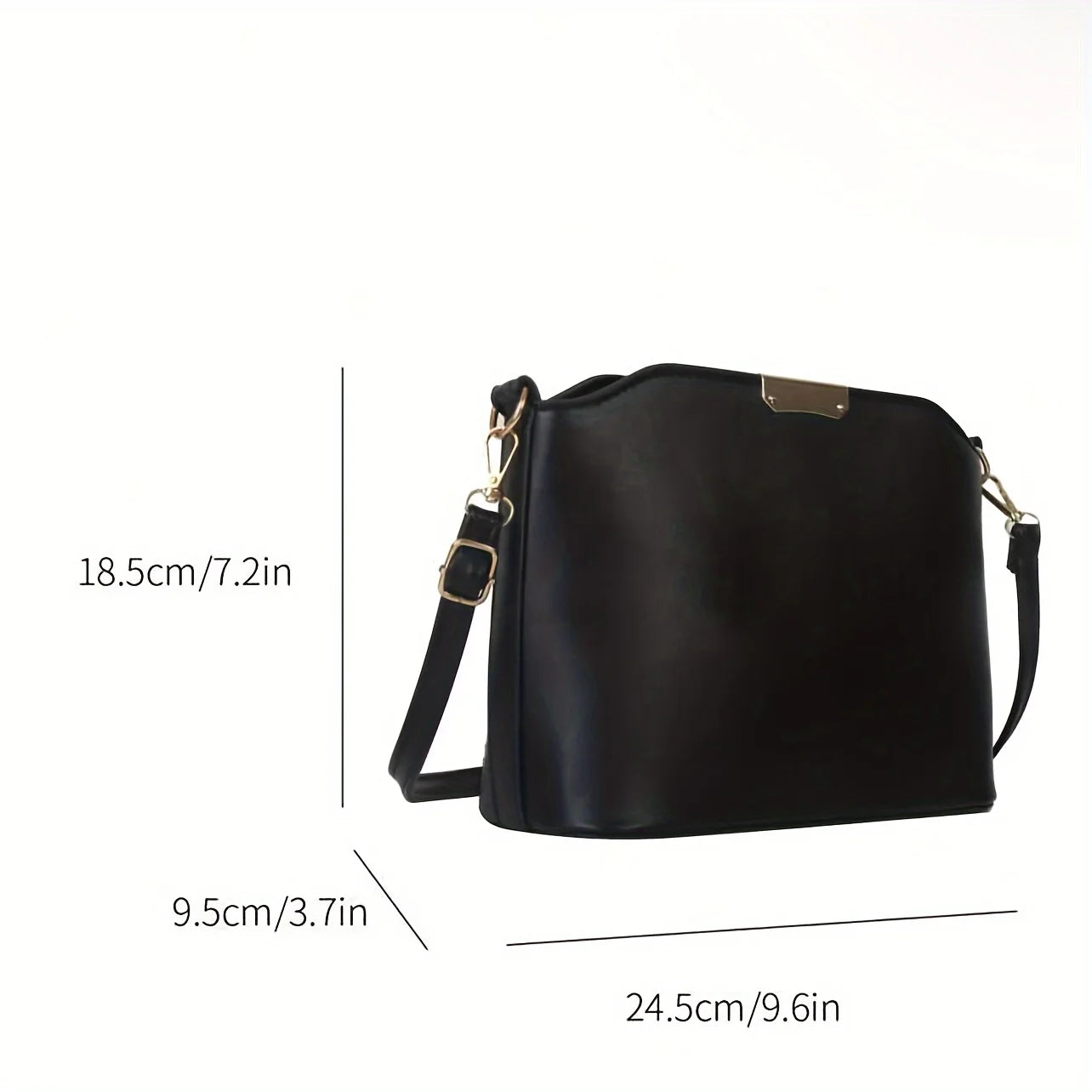 Minimalist Crossbody Bag Stylish Metal Decor Bucket Bag Simple Shoulder Bag Women Luxury