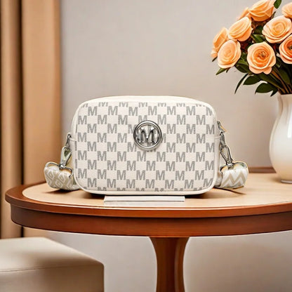 M Pattern Crossbody Bag for Women | Retro Monogram Purse