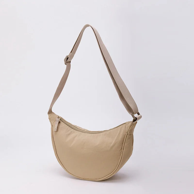 Nylon Crescent Crossbody Bag – Lightweight Women's Shoulder Bag
