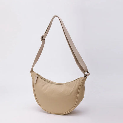 Nylon Crescent Crossbody Bag – Lightweight Women's Shoulder Bag