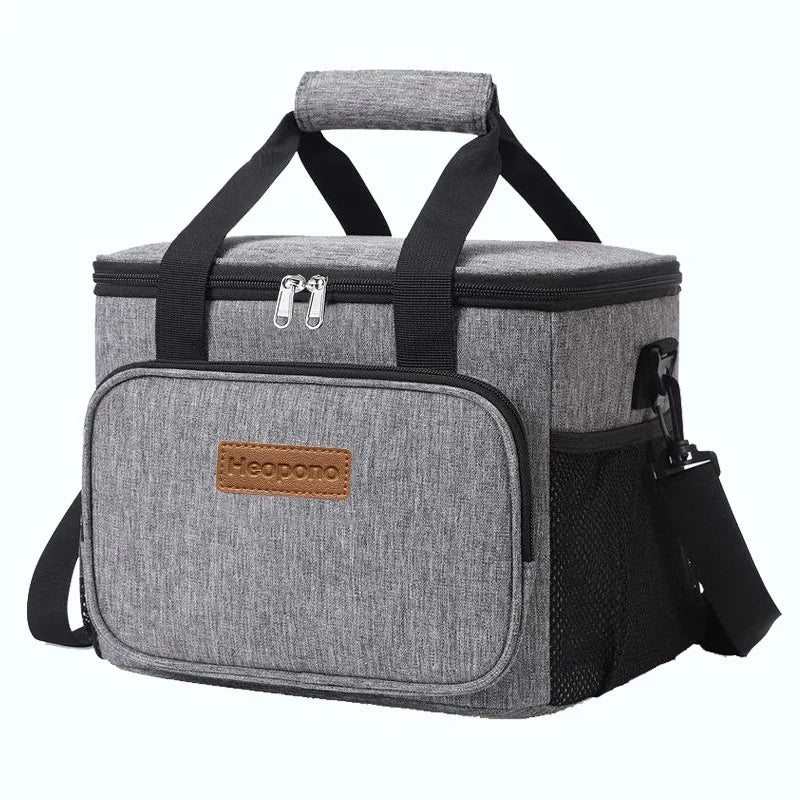 15l Large Oxford Cloth Thermal Insulated Lunch Bag Box Women Portable Cross-Body Food Pouch Adult