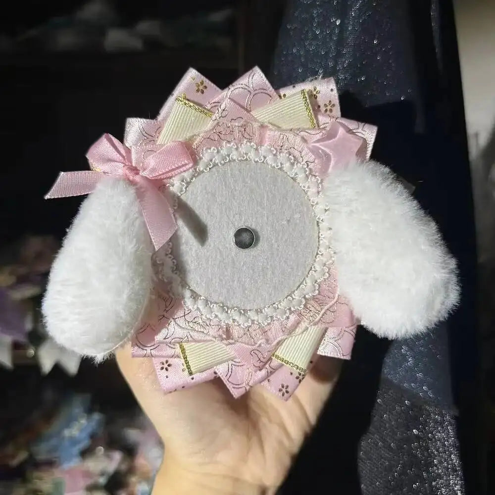 Itabag Badge Holder Rosette with Dog Ear & Bow – Handmade Anime Pin Display