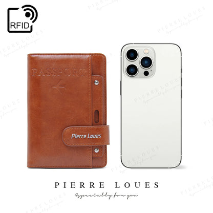 Rfid Passport Bag Pu Multi-Function Sim Card Certificate Ticket Holster Wallet