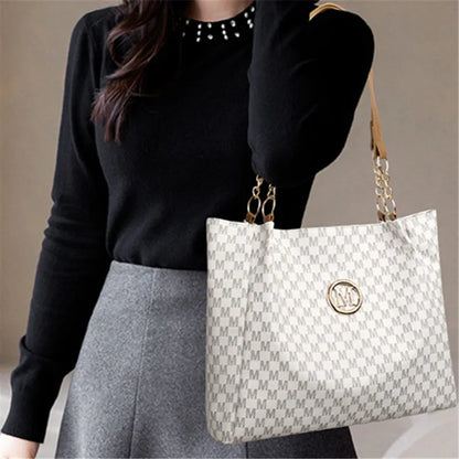 Monogram Tote Bag – Large Capacity Shoulder Bag for Women