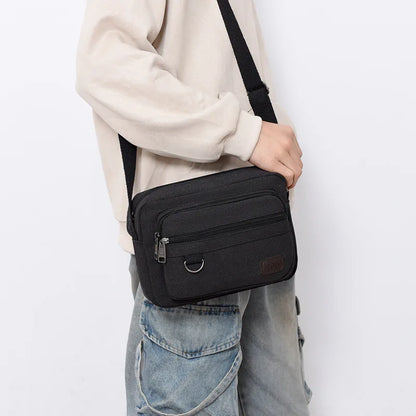 Fashionable Canvas Wear-Resistant Tool Single-Shoulder Crossbody Bag Large-Capacity Casual Men S
