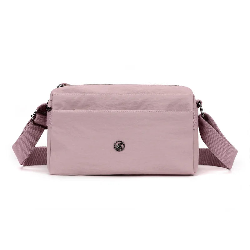 Lightweight Nylon Crossbody Bag – Multi-Pocket Shoulder Bag