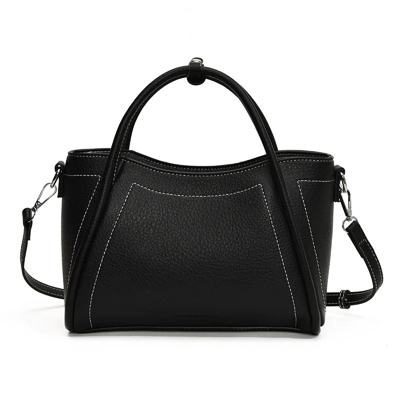 Leather Tote Bag – Vintage Top Handle Crossbody Handbag for Women