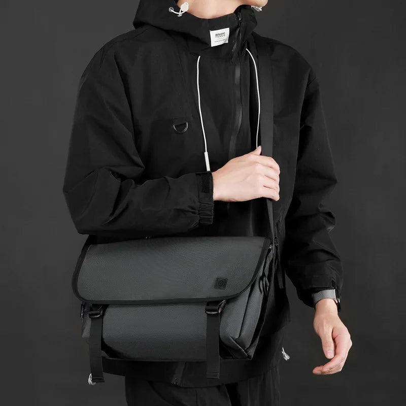 Travel Large-Capacity Crossbody Bag Solid Color Square Business Messenger Bag Men S Waterproof