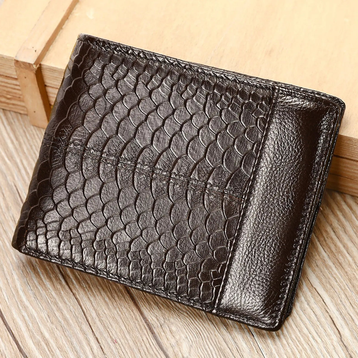 Rfid Card Holder Men S Genuine Leather Short Wallet