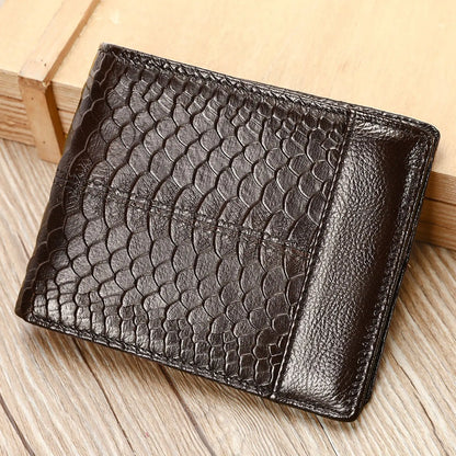 Rfid Card Holder Men S Genuine Leather Short Wallet
