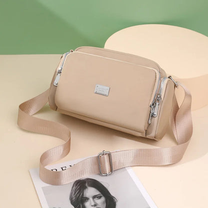 Large Capacity Nylon Crossbody Bag for Women – Wide Strap Shoulder Bag