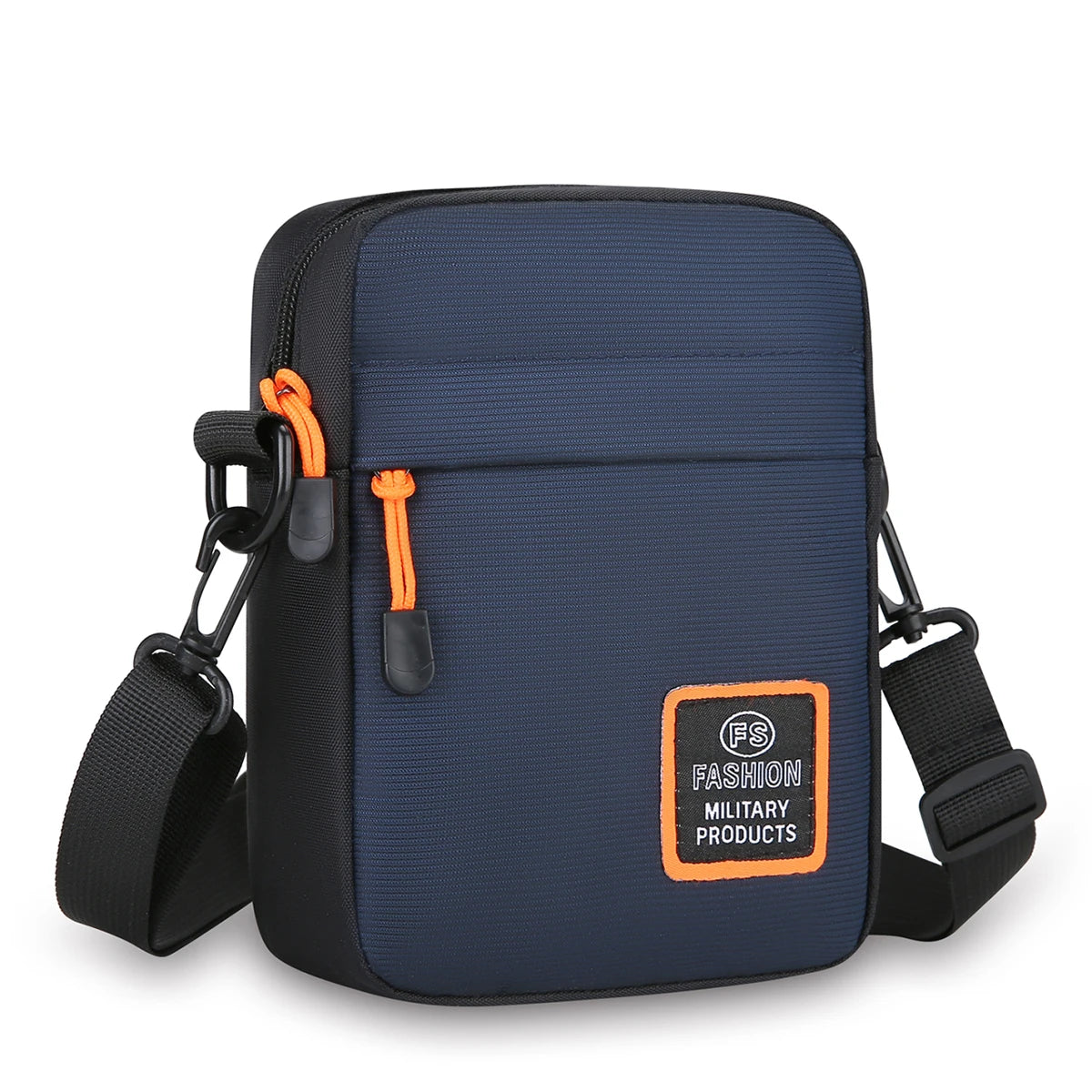 Men S Lightweight Nylon Crossbody Bag Multiple Compartments Zipper Square Adjustable Strap Daily Use