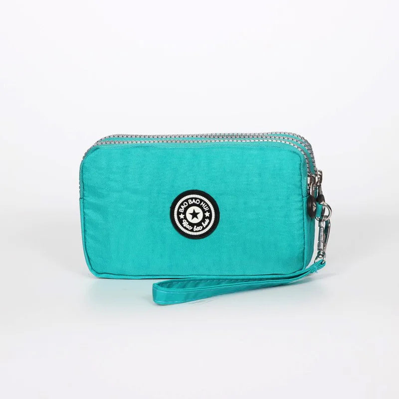 Wristlet Clutch Purse – Floral Multi-Zipper Coin Wallet for Women