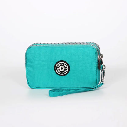 Stylish Jellyfish Print Triple Zipper Phone Bags Compact Canvas Clutch Purse Women S Daily