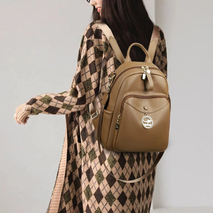 Large PU Leather Backpack for Women